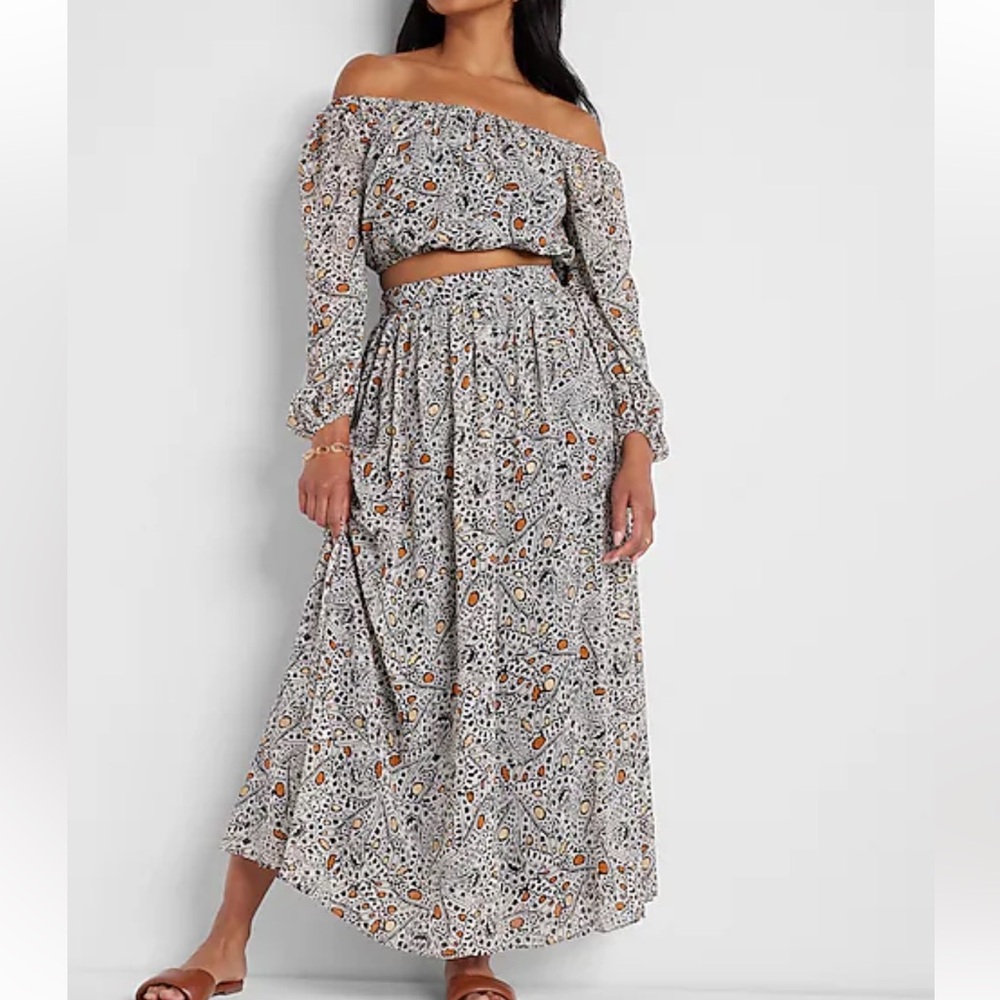 Express x Rachel Zoe printed Maxi Skirt NWT Sz XS